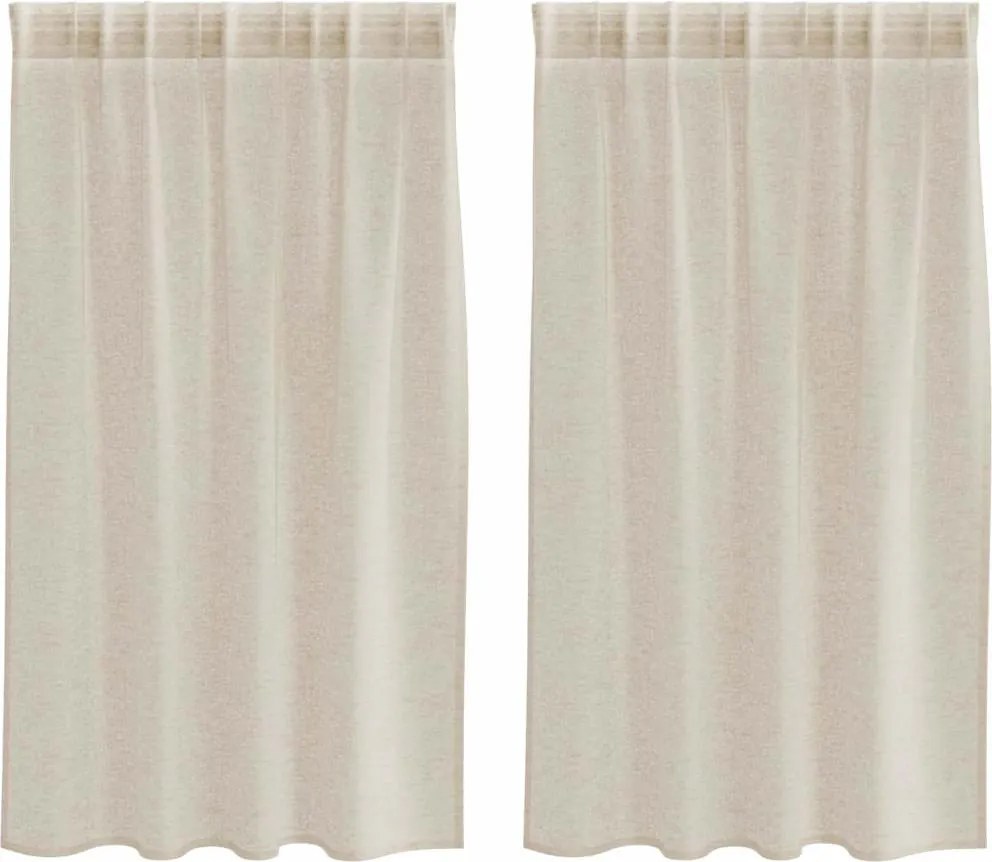 vidaXL Cortină din Voile 2 pcs Nisipiu 140 x 140 cm Poliester