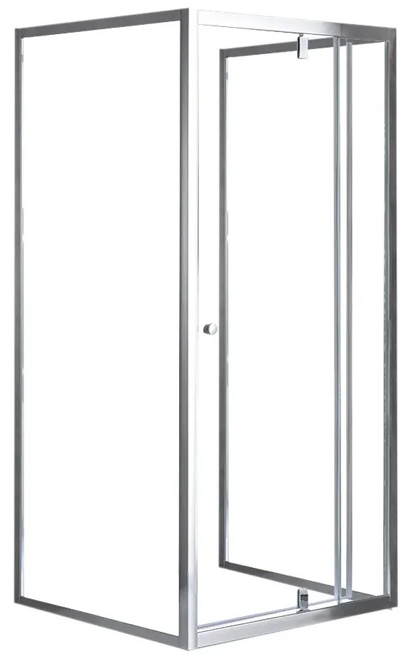 Cabină de duș asimetrică Flexi, montată pe perete, 80x90 cm, fără cădiță de duș