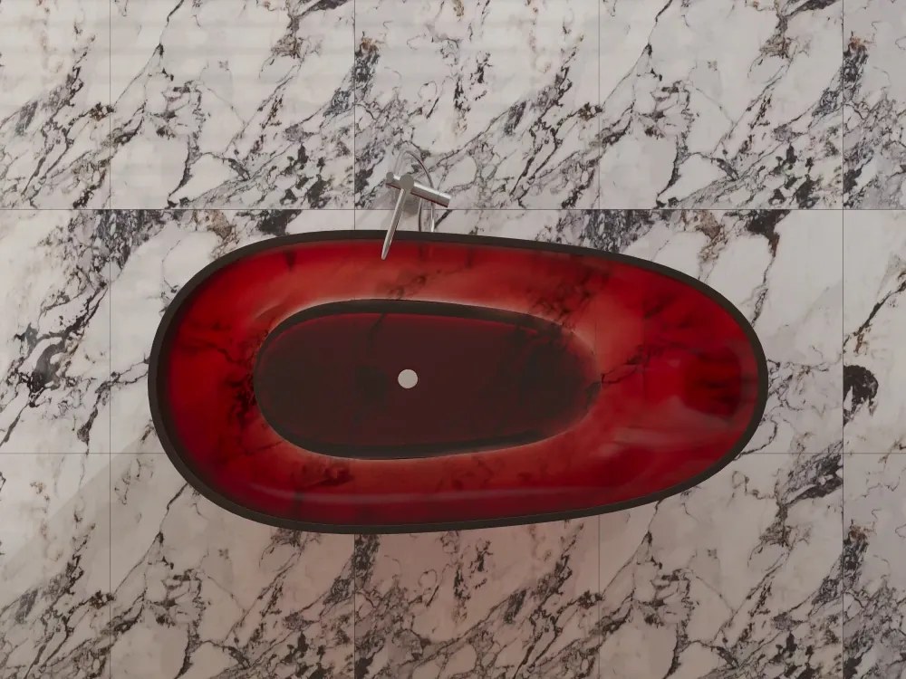 Cada Freestanding AquaVibe Ruby 170, Ovală, Transparentă, 170x75x58 cm