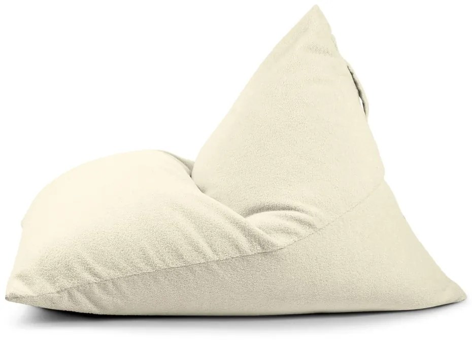 Fotoliu bean bag crem cu tapițerie din țesătură bouclé Razz – SLOWDOWN