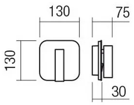 Redo 01-4473 - Aplica de perete QUDA LED, 6W/230V + 3W, CRI 90, USB, bronz