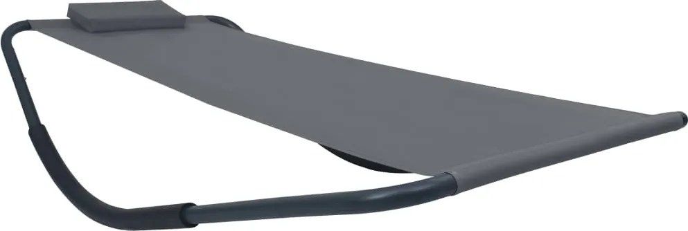 vidaXL Pat de grădină, gri, 200 x 90 cm, oțel