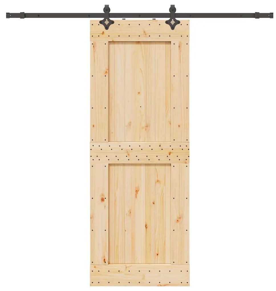 vidaXL Ușă glisantă cu set de feronerie 85x210 cm, lemn masiv de pin