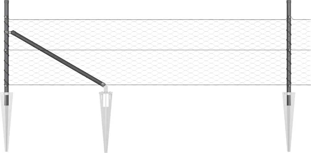 vidaXL Stâlp de gard. Gri 10 x 0,8 m (plasă de 36 mm) Oțel și PVC