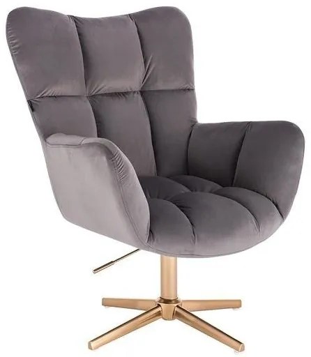 HR650CROSS Grafit Catifea Scaun cu Bază Aurie