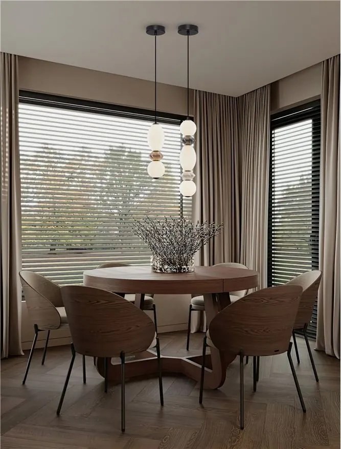 Pendul LED decorativ ceramic Mocha, Alb, PALLINA
