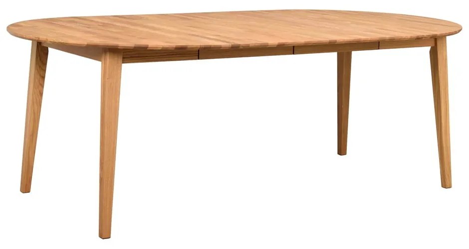Masă de dining natural rotundă extensibilă din lemn masiv de stejar ø 120 cm Filippa – Rowico