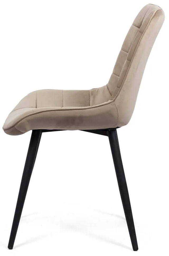 Scaun living tapițat cu catifea și picioare metalice BUC 206 bej