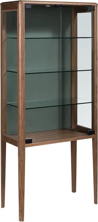 Vitrina design LUX cu iluminat Glass and Walnut