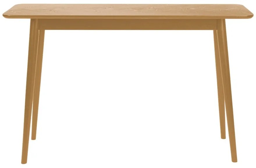 Masă consolă în culoare naturală cu blat cu aspect de lemn de stejar 40x120 cm Fabio – White Label