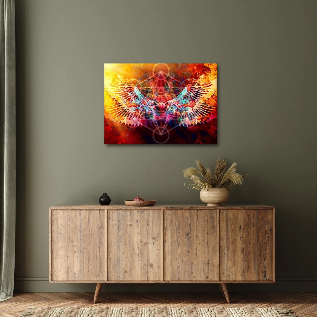 Tablou - Merkaba cu aripi, abstracție (70x50 cm)