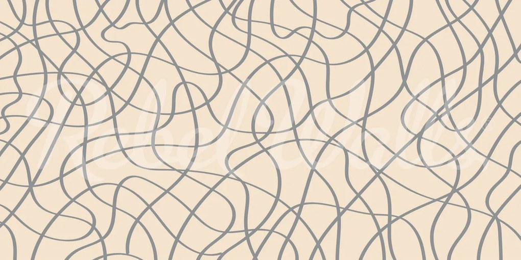 Fototapet, Doodle Lines, Beige, Rebel Walls