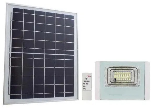 Proiector solar LED exterior 12W, 3,2V, IP65, 6400K cu telecomandă