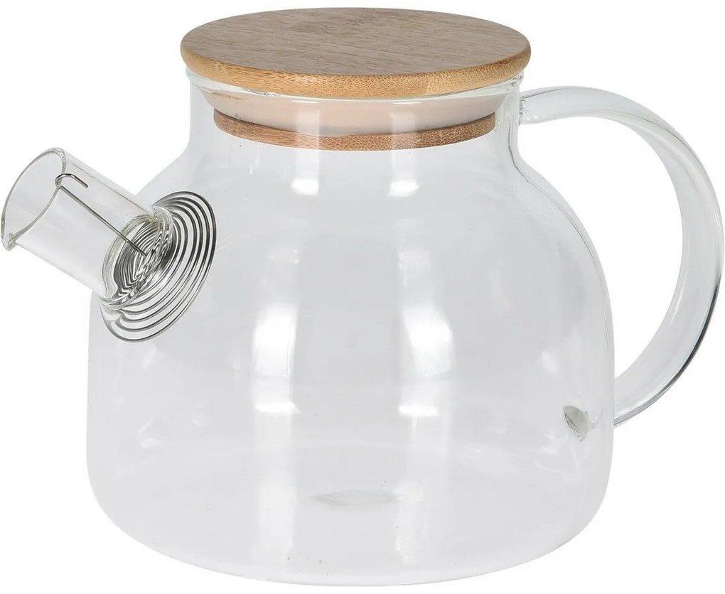 Ceainic EH din sticlă cu capac din bambus, 1 l
