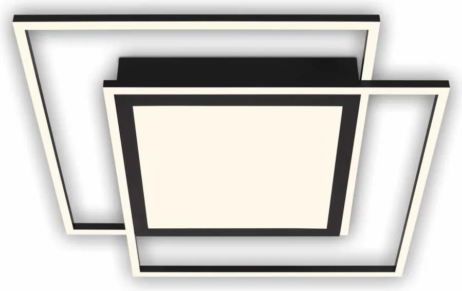 Brilo - Plafonieră LED 51,5x51,5 cm, neagră, 2x LED/16W/230V + LED/19W