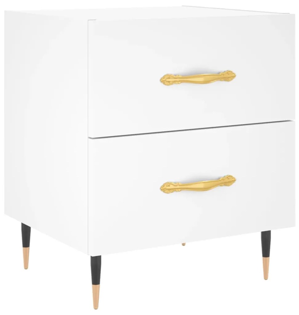 vidaXL Noptieră, alb, 40x35x47,5 cm, lemn compozit