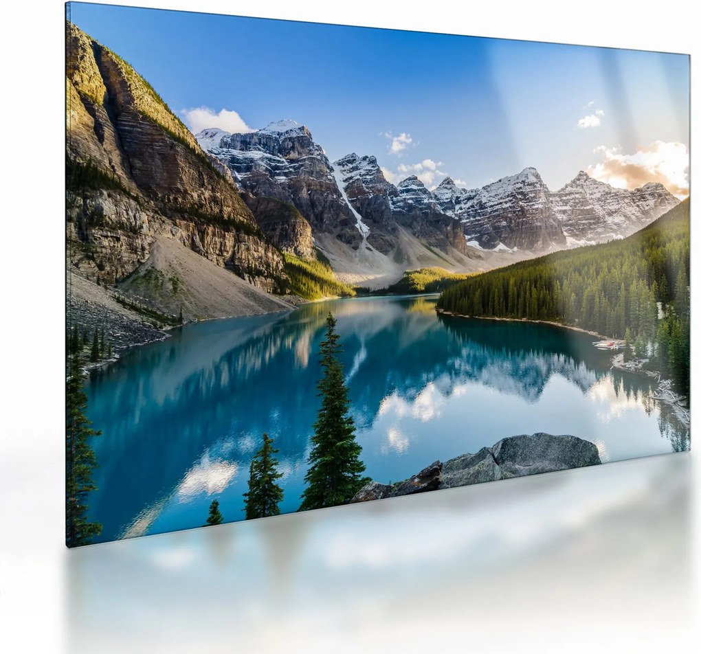 Tablou pe sticlă - Kanada. Parcul național Banff, Moraine Lake (70x50 cm)