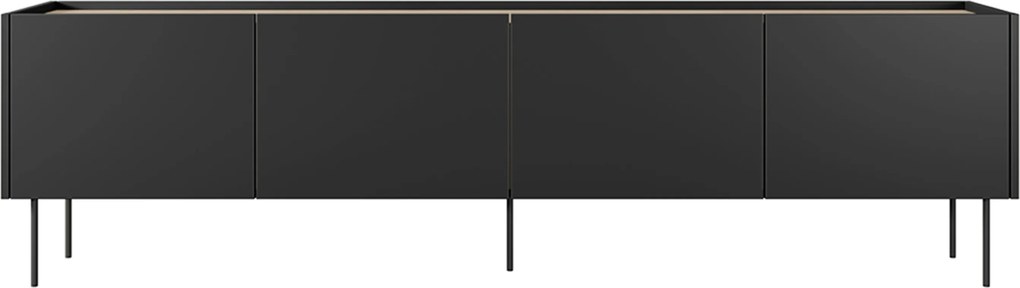 Comodă TV cu picioare metalice Desin 220 cm - negru mat / stejar nagano