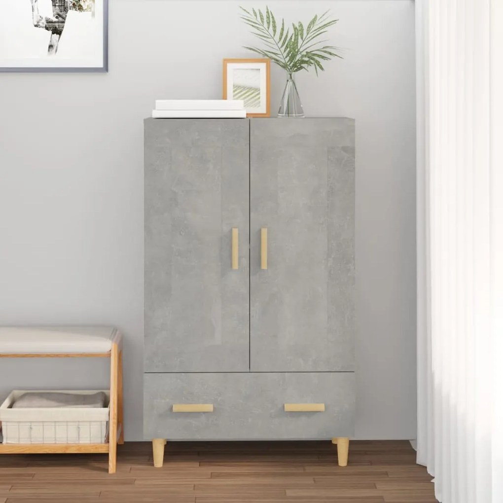 vidaXL Dulap înalt, gri beton, 70x31x115 cm, lemn compozit