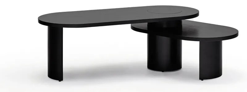 Măsuță de cafea neagră în decor de frasin 120x50 cm Nori - Teulat