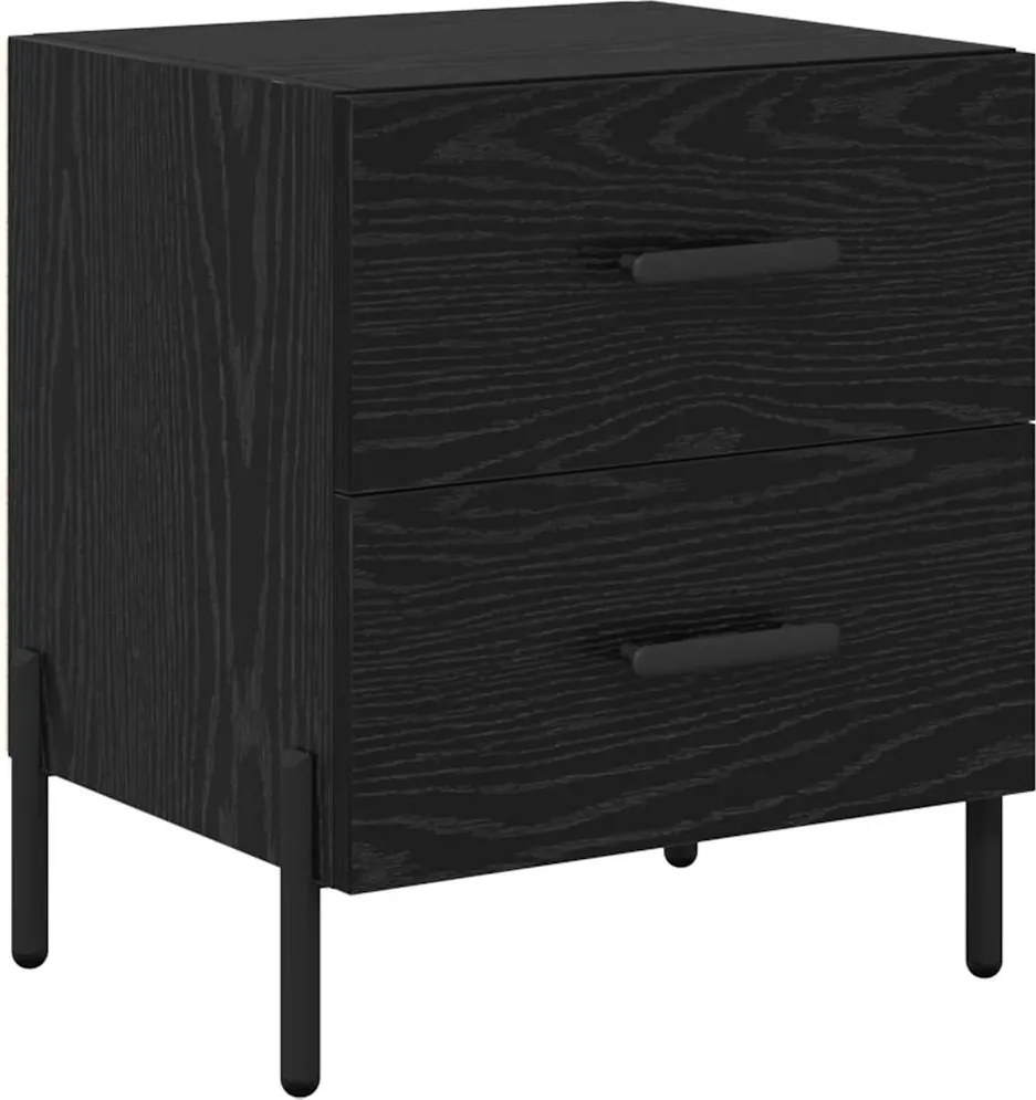 vidaXL Dulap de noapte Stejar Negru 40 x 35 x 47,5 cm Lemn compozit
