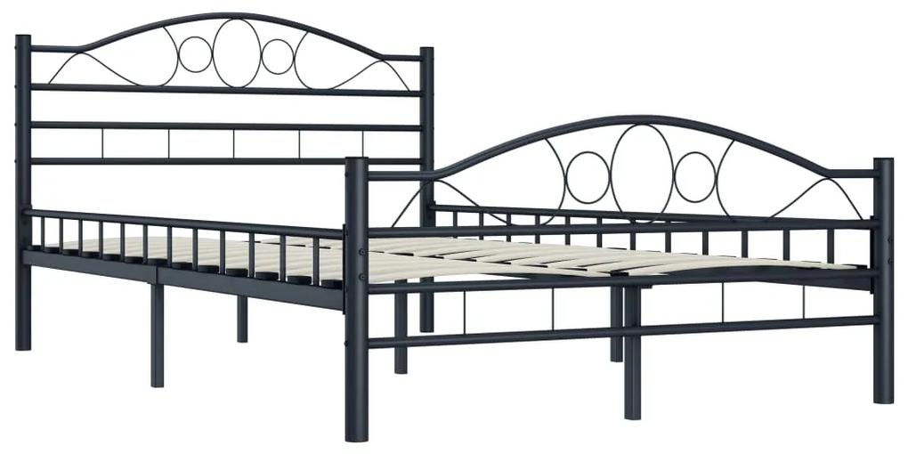 Cadru de pat, negru, 120 x 200 cm, oțel