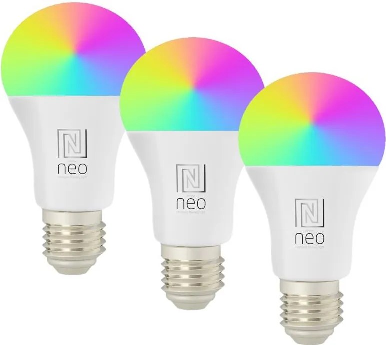 Immax NEO 07794CDO - set de 3 becuri LED RGB+CCT dimabile E27/14W/230V, Wi-Fi + telecomandă