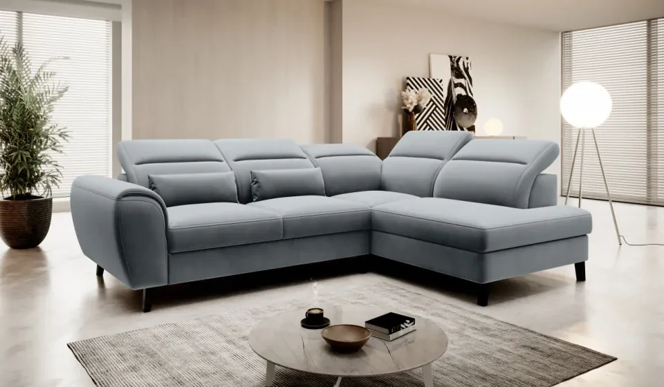 Coltar extensibil cu spatiu pentru depozitare, 255x201x100 cm, Noble R01, Eltap (Culoare: Gri inchis - Flores 4)