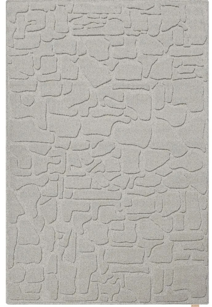 Covor gri din lână 200x300 cm Morphic Dunes – Agnella