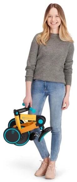 KINDERKRAFT 3în1 tricicletă pentru copii 4TRIKE galben/turcoaz