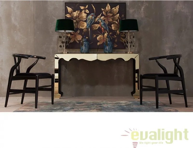 Consola art deco design lux placata cu sticla, Chaussy 23323 VH