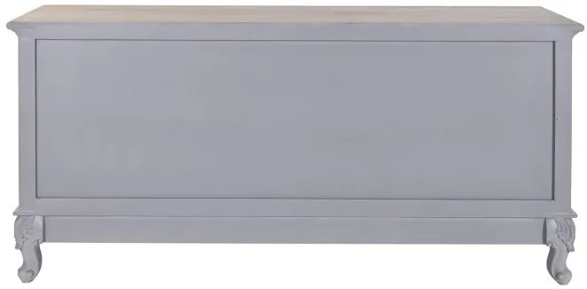 Comoda TV, gri, din lemn de paulownia, Auria