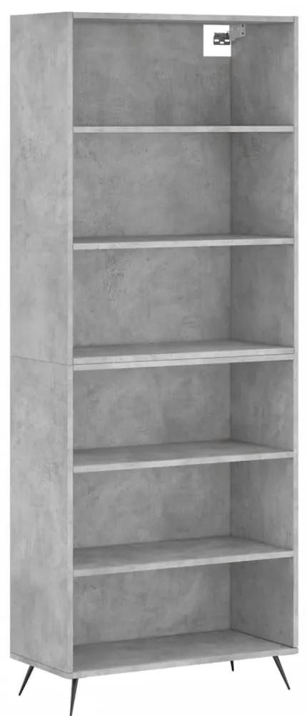 3189545 vidaXL Dulap înalt, gri beton, 69,5x32,5x180 cm, lemn compozit