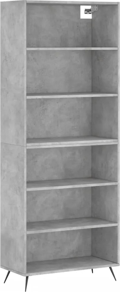 vidaXL Dulap înalt, gri beton, 69,5x32,5x180 cm, lemn prelucrat