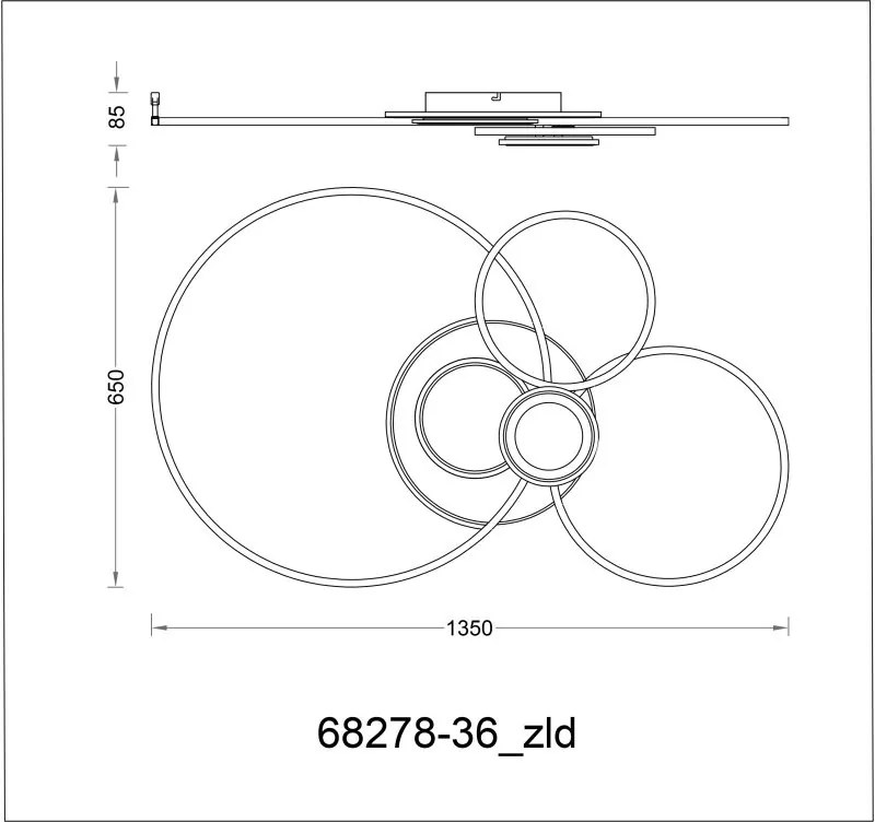 Lustra LED cu telecomanda design circular BELTRAN