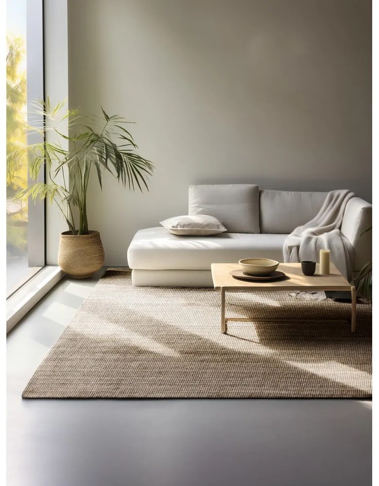 Covor taupe din iută 190x280 cm Bouclé – Hanse Home