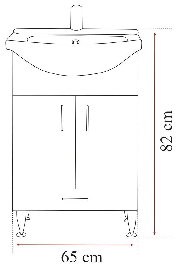 Mobilier complet de baie Bianca Prime 65, culoare Aida nuc