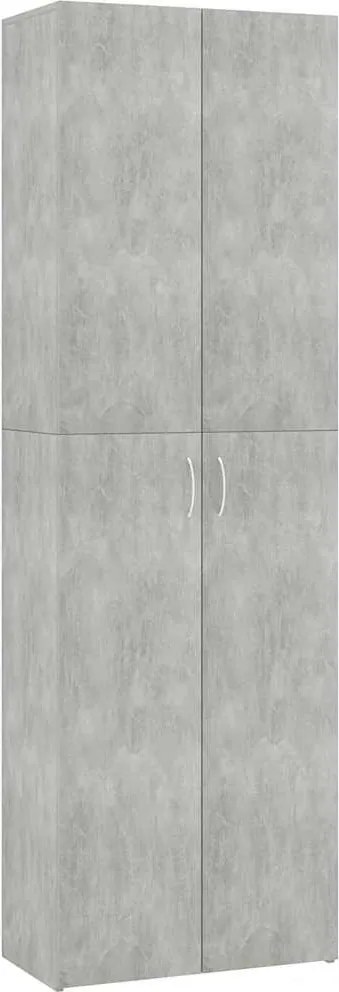 vidaXL Dulap de birou, gri beton, 60x32x190 cm, lemn prelucrat