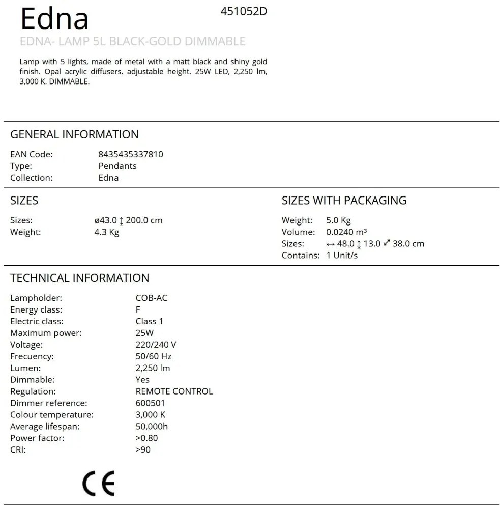 Lustra LED cu telecomanda design modern Edna