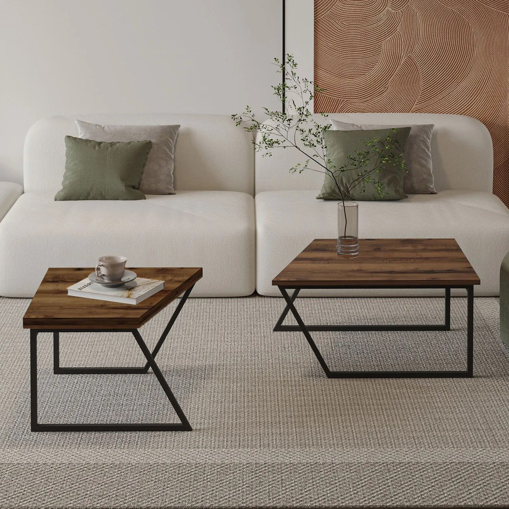 Set măsuțe cafea Veronico (nuc rustic). 1127488