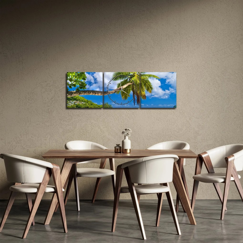 Tablou - Seychelles (cu ceas) (90x30 cm)