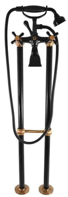 RAV Slezák MK150.5/2CMATSM - Set pentru cadă cu baterie MORAVA RETRO, negru/alamă