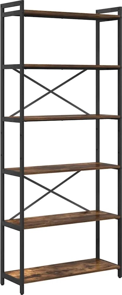 vidaXL Raft pentru cărți Stejar fumuriu 40 x 30 x 85 cm Lemn compozit