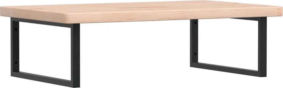 vidaXL Raft pentru lavoar montat pe perete, oțel și lemn masiv stejar