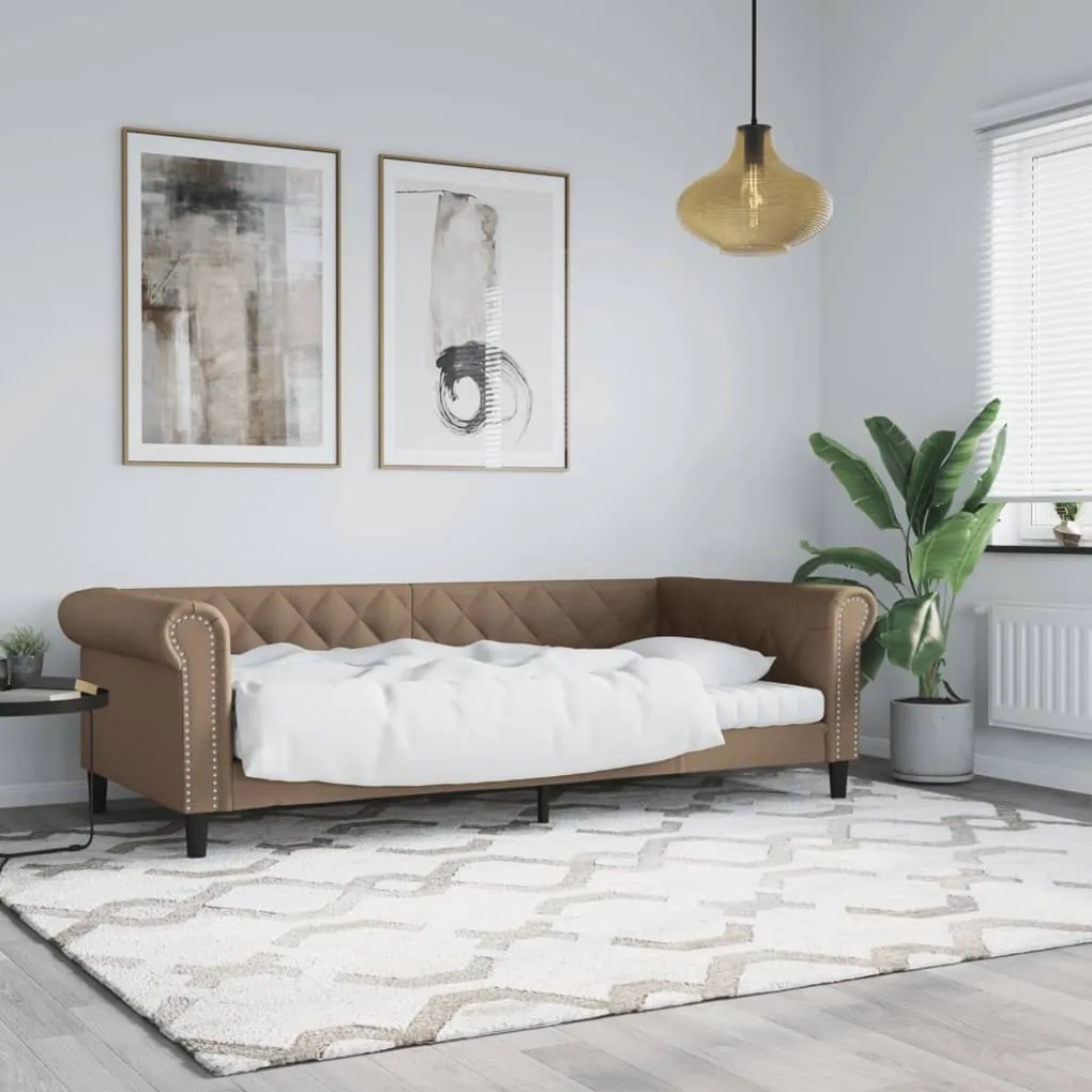 354225 vidaXL Cadru de pat, cappuccino, 80x200 cm, piele ecologică