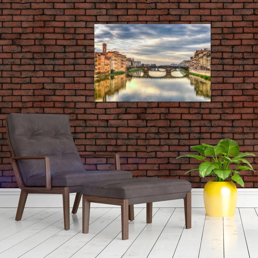 Tablou orașului cu râu (90x60 cm)