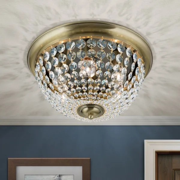 Plafonieră de cristal Orion DLU 1840/47 PLAFOND 6xE27/40W/230V d. 47 cm bronz