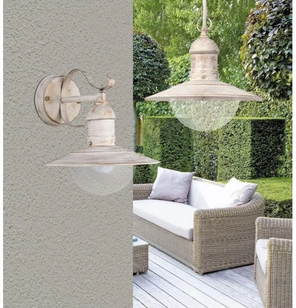 Brilagi - Aplica de perete pentru exterior MOLDE 1xE27/60W/230V IP44 alb/patină