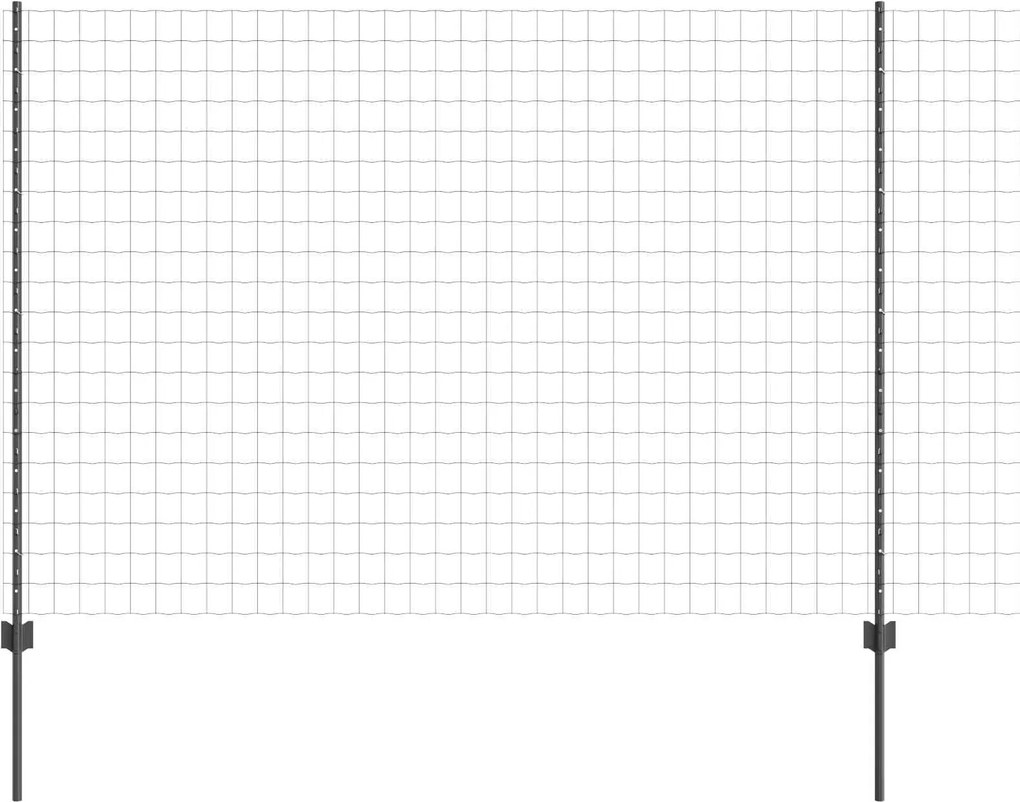 vidaXL Gard cu Stâlp Gri 1,5 x 10 m Oțel