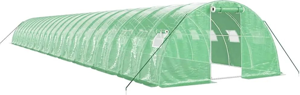 vidaXL Seră cu cadru din oțel, verde, 88 m², 22x4x2 m